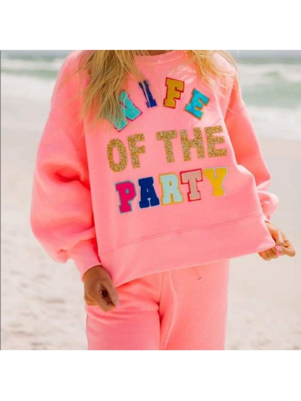 Judith March Wife of the Party oversized cropped crewneck bachelorette bride